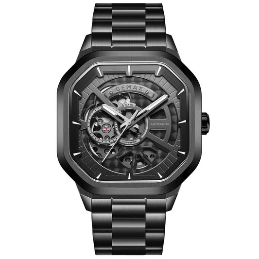 New Swiss Square Men's Mechanical Watch with Steel Band