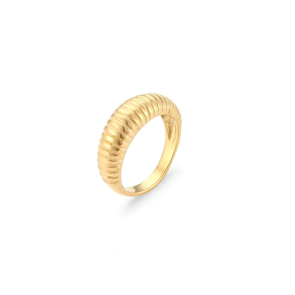 Gold Pinstripe Ring for Women's Fashion